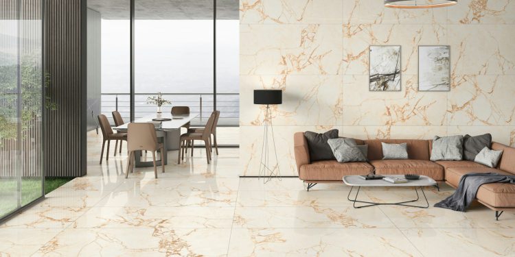 a living room filled with furniture and a large window